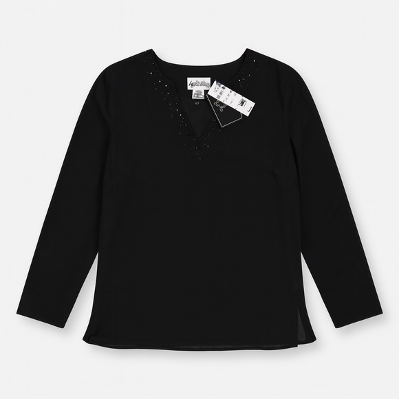 Bob Mackie Tops - Bob Mackie Studio Silk Beaded Blouse